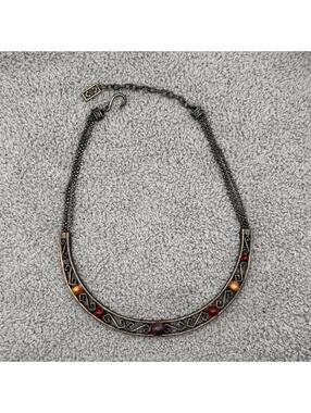 Vintage Givenchy Brushed Copper Tone Collar Necklace